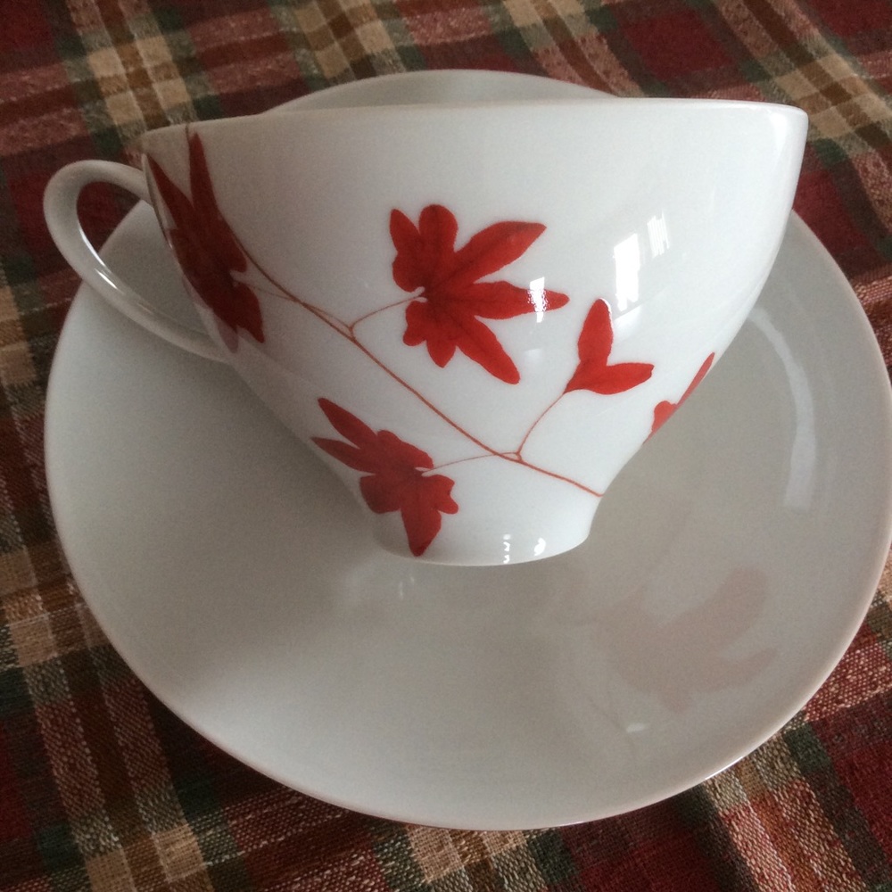 Mikasa Pure Red Porcelain Cup/Saucer Set